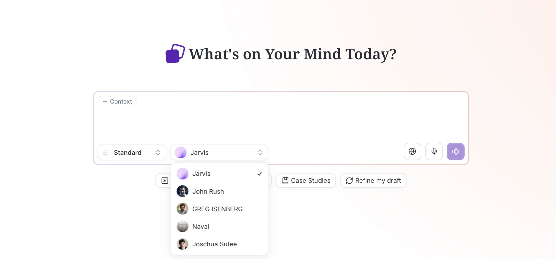 Select Voices Dropdown
