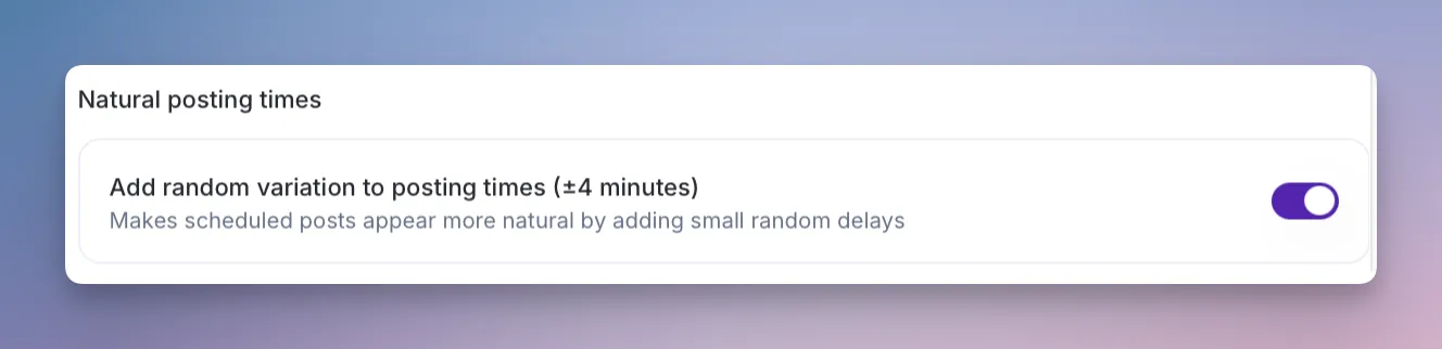 Natural Posting Times Modal