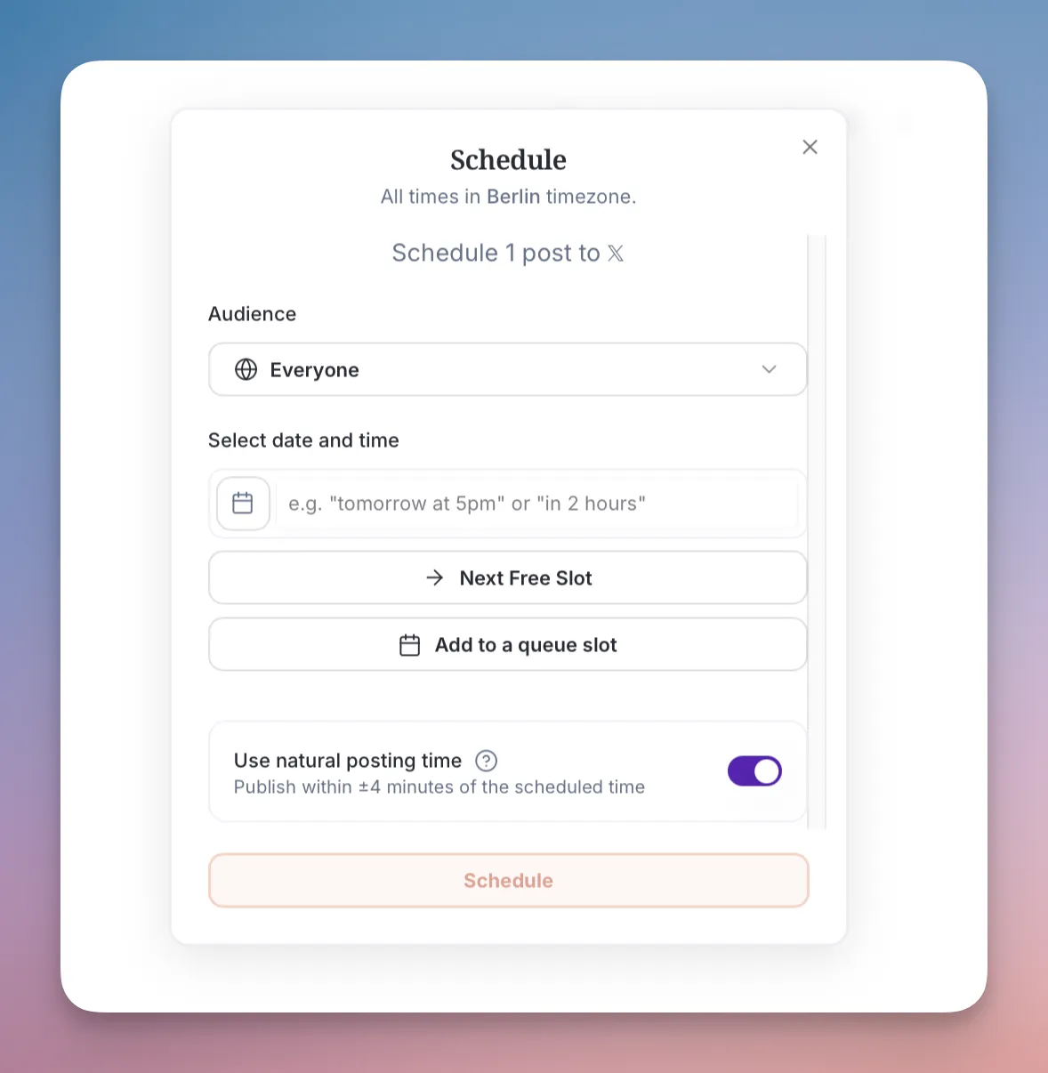 Schedule Post Modal