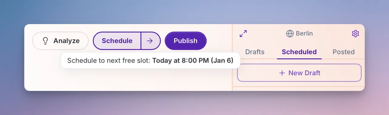 Scheduling to the next free slot