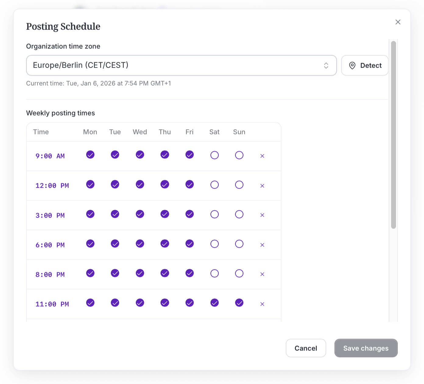 Scheduling Slots Modal