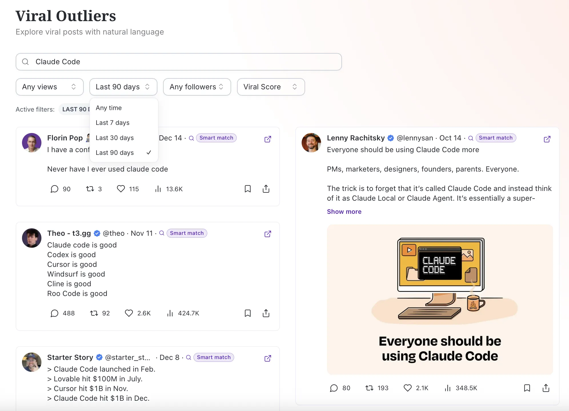 Recency Filter Last 90 Days