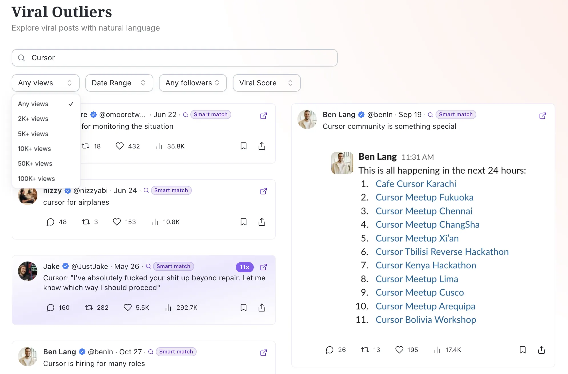 View Filter Dropdown
